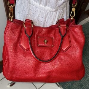 Marc Jacobs  satchel  shoulder /Crossbody bag  leather holiday red 3 compartment